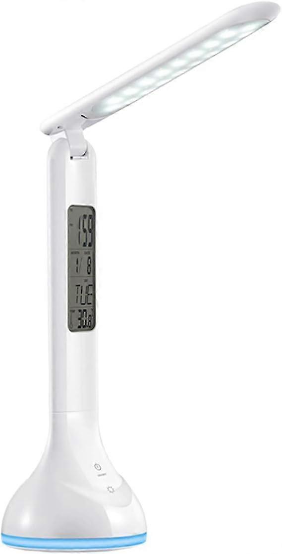 LED Desk Lamp Eye Protection Desk Lamp Foldable Dimmable Touch Desk Lamp With Calendar Temperature Alarm Clock Room Study Desk Lamp