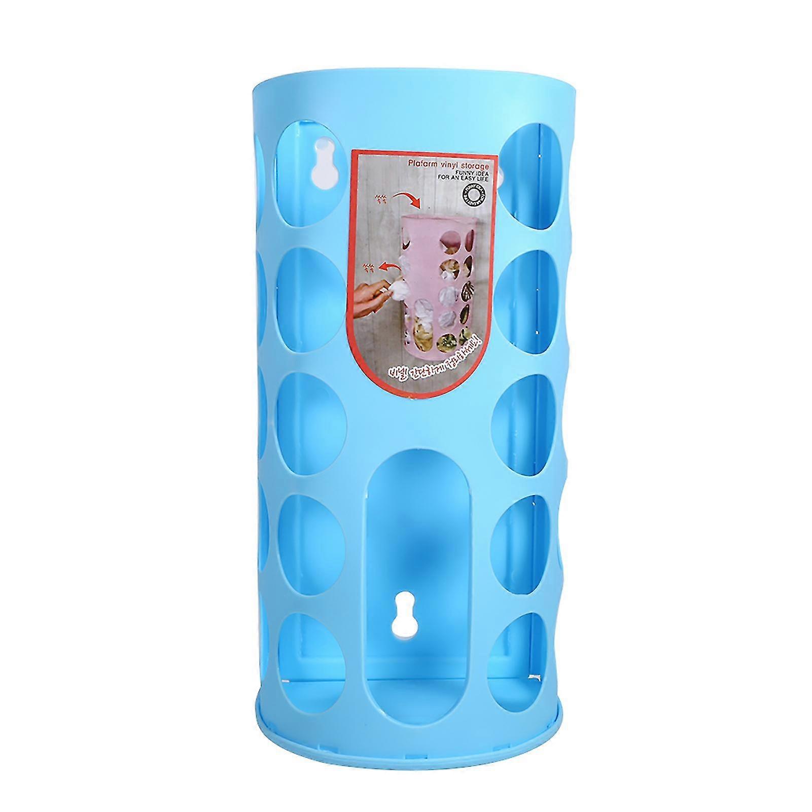 Wall Mounted Shopping Bag Storage Holder Organizer - Blue