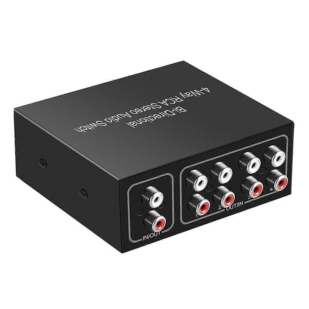 4 Porte Bi-Direzionale Audio Switcher Box Audio Rotary Switch Plug Play Audio Splitter per TV Game Console Cuffie