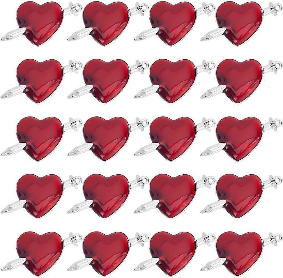 1Box Assorted Valentine's Day Charms Enamel Heart Charm Love Charms Bulk Red Pink Rose Linking Connector Charms Valentine Charms