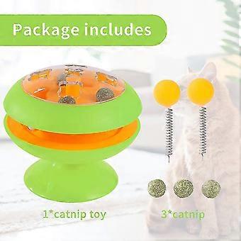 Interaktiv Cat Leker Cat Teaser Stick Catnip Ball Platespiller Leketøy (grønn)