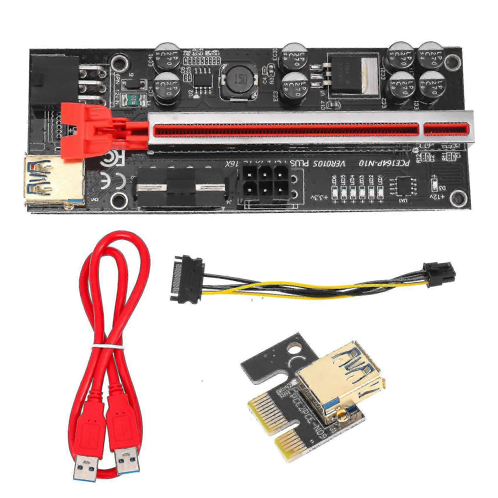 2024 1 Pcs Pcie Riser Expansion Card Pci-e 1x To 16x 6pin Usb3.0 60cm Graphics Extension Cable Adapter C