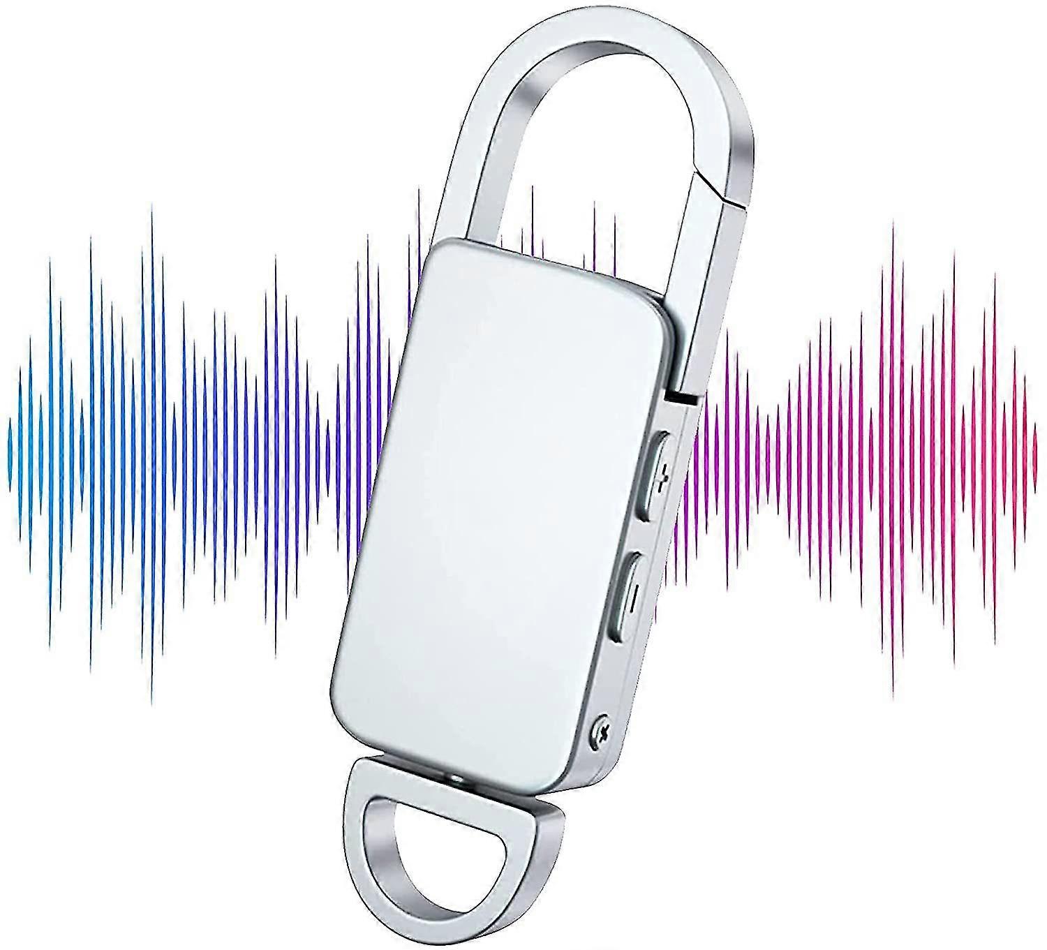 Keychain Voice Recorder, USB Digital Voice Recorder for Lectures, Meetings, Classrooms- 32GB(Silver)