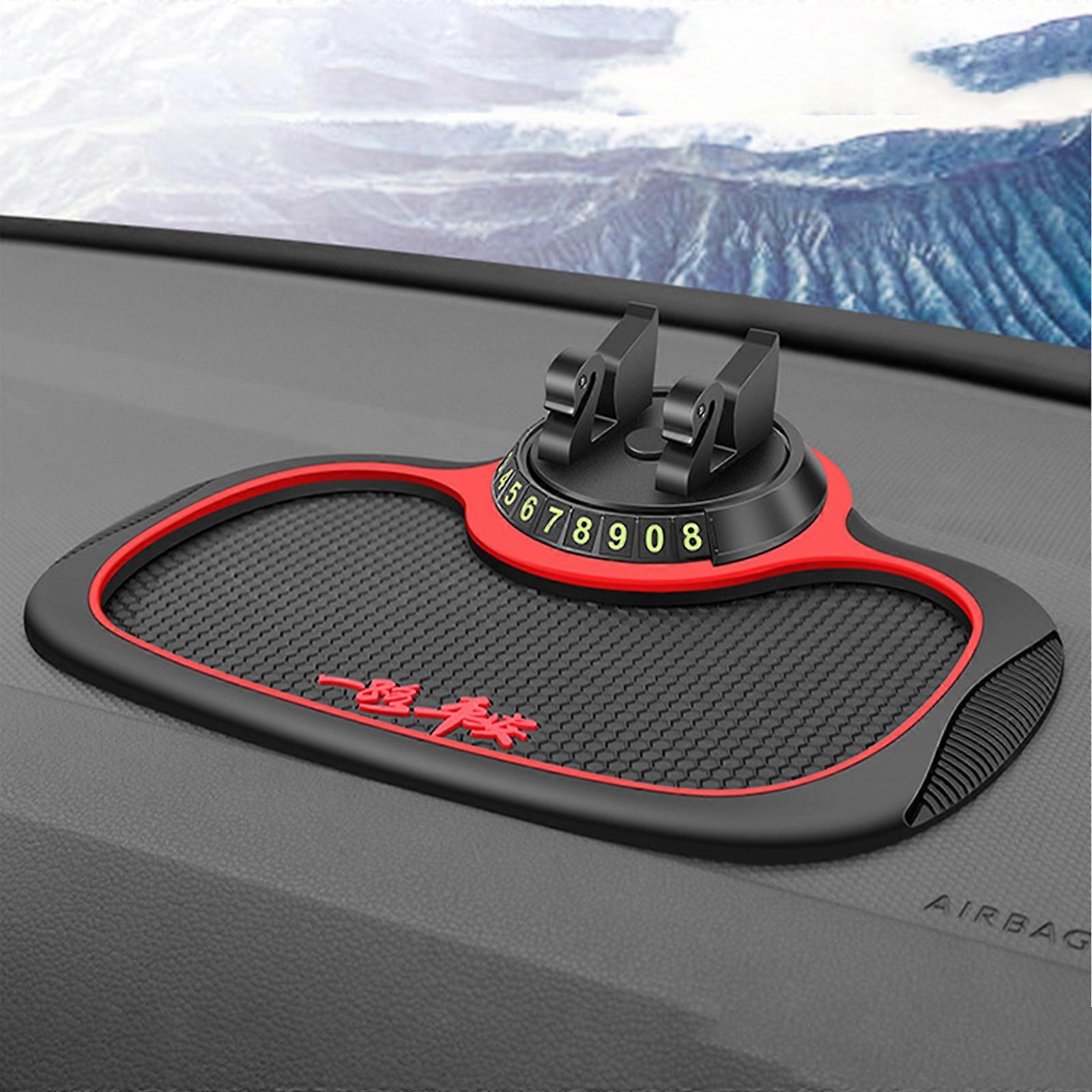 Universal 3-in-1 Car Instrument Panel Mobile Phone Bracket Anti-Slip Mat Car Parking Number Plate With Hidden Number Plate