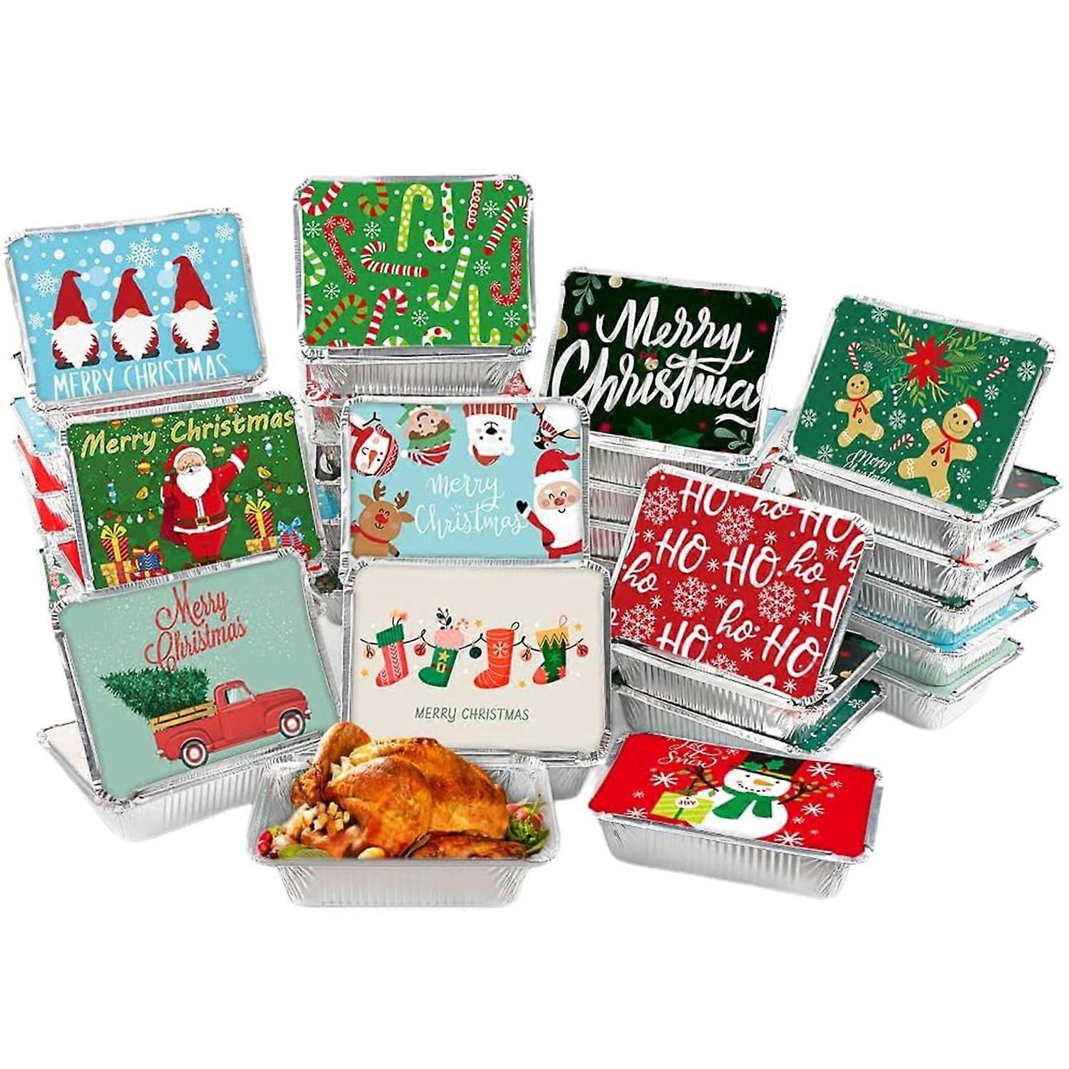 Christmas Cookie Tins with Lid Food Containers Eco-friendly Heat-Resistant Christmas Theme Design