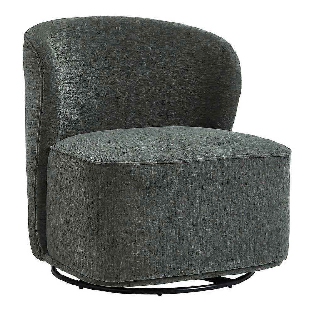 Chic Upholstered Swivel Chair,Dark Green