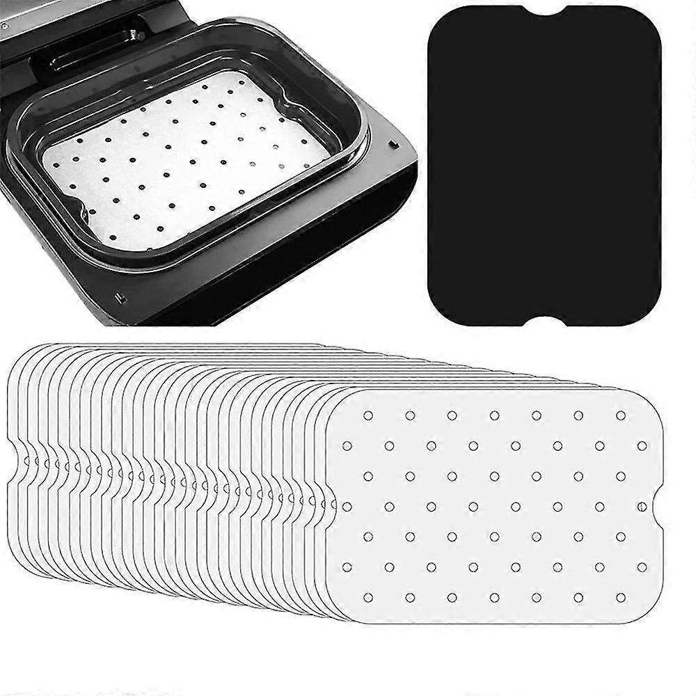 100x Ark Luftfritöspapper Liner Rectangle PergamentPapper Bakmatta Kökstillbehör