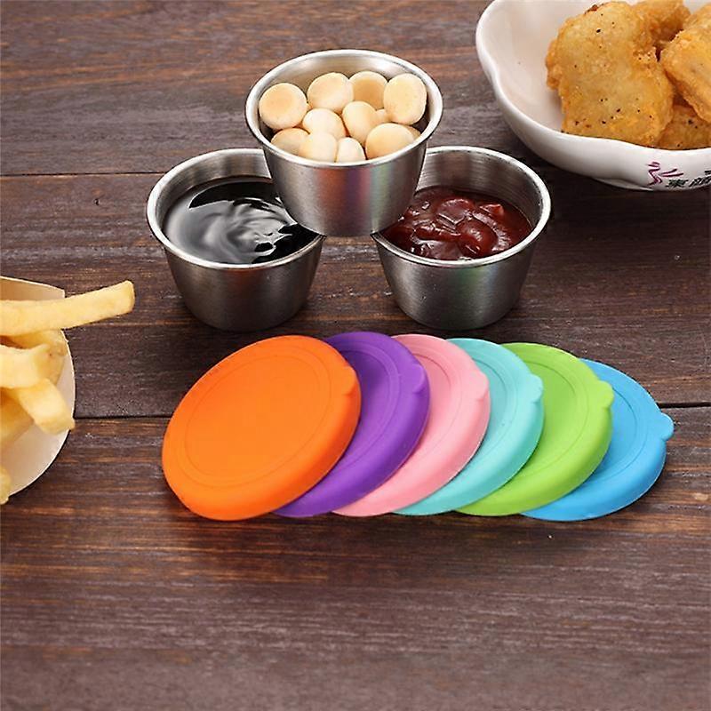 6 Pieces Stainless Steel Mixing Bowls 70Ml Diameter Metal Nesting Bowls with Colorful Airtight Lids