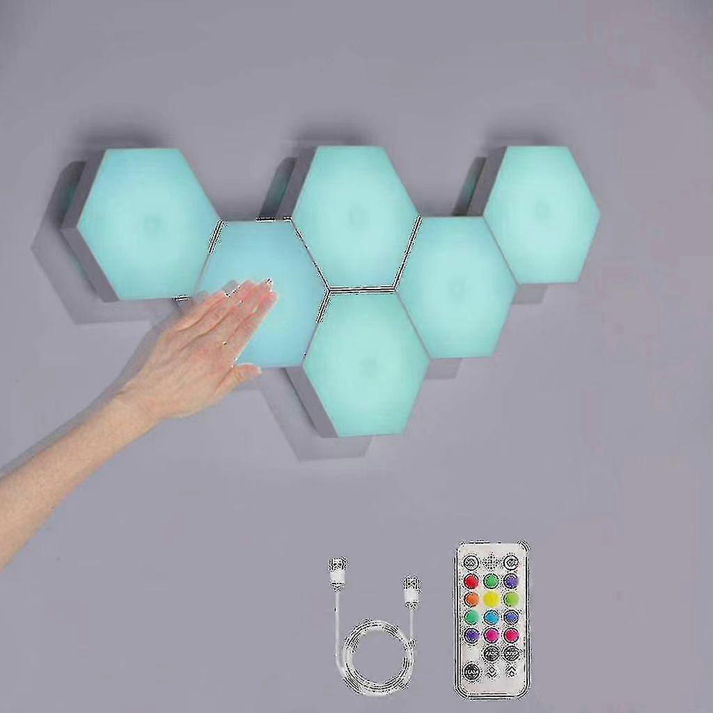 Hexagon Lights With Remote,smart Diy Hexagon Wall Lights, Dual Control Hexagonal Led Light Wall Panels With Usb-power