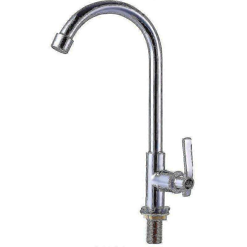 Kaldtvannsvask Kran Enkelt Håndtak Ett Hull Høy Bue Dekk Montering Rustfritt Stål Bar Kran8279203853795