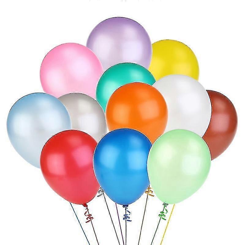 Nuolux 100pcs 12 Inch Assorted Bright Color Latex Balloons (random Color)