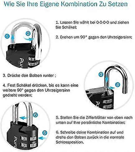 2 Pack Combination Combination Lock, 4-digit Anti Rust Weatherproof Padlock