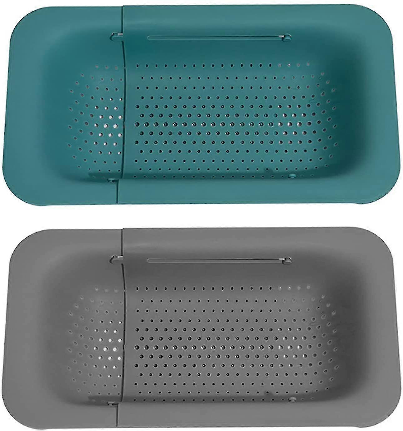 Plastic Colander, 2 Pcs Retractable Colander And Drainer, Retractable Kitchen
