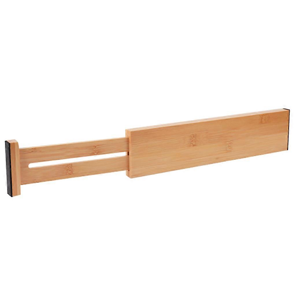 Multi-purpose Drawer Dividers Bamboo Drawer Organizer with Non-slip Sponge Mat