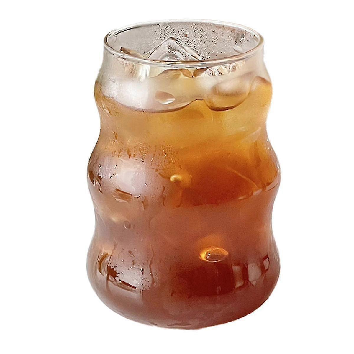 6 قطع كوب زجاجي مقاوم للحرارة بهلوان أدوات الشرب شفاف عصير الشاي كوب قهوة الحليب أكواب المياه المنزلية القدح ، ب