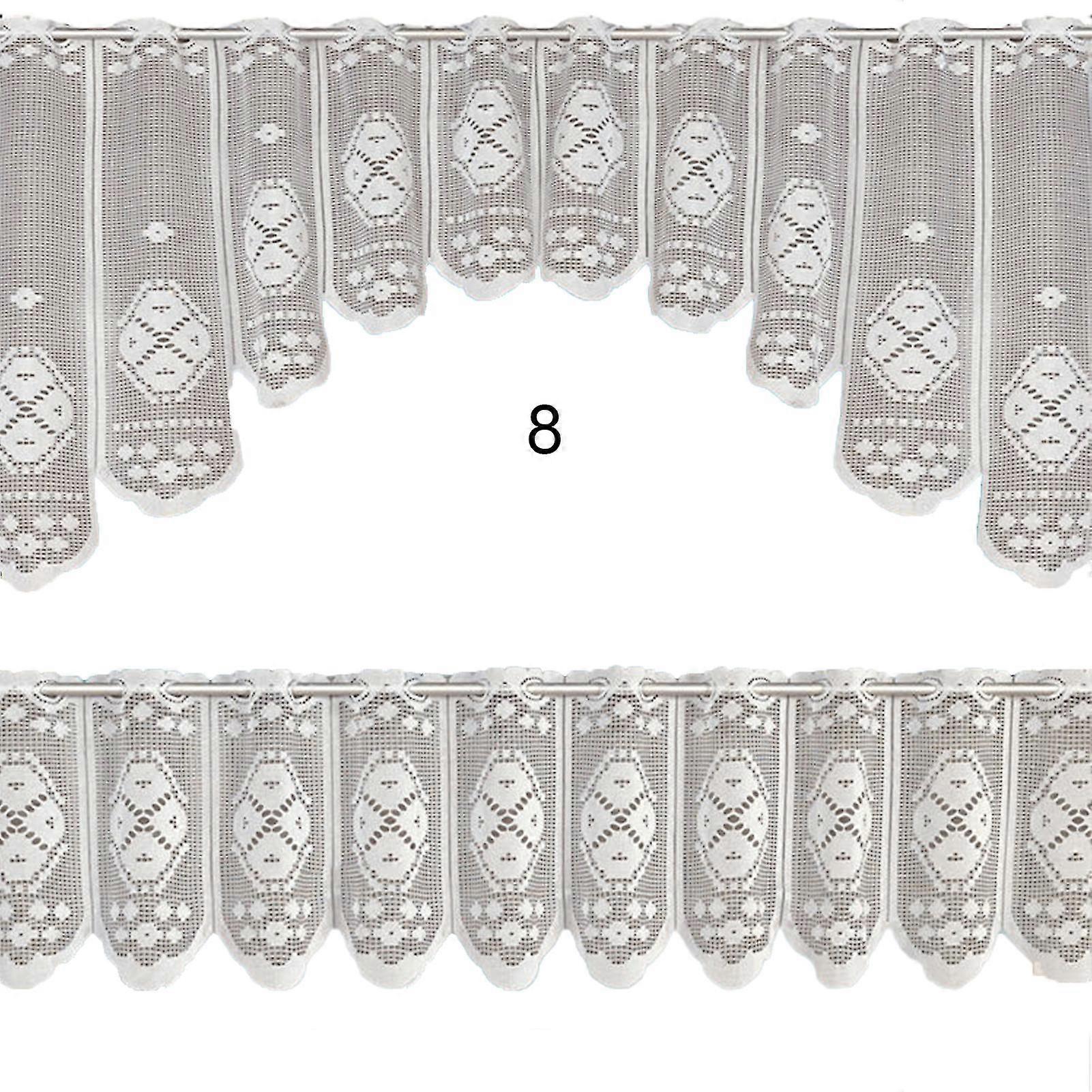 2pcs/set Lace Curtain Translucent Lace Design Vintage Style 2 Tier Cafe Curtain Set For Home