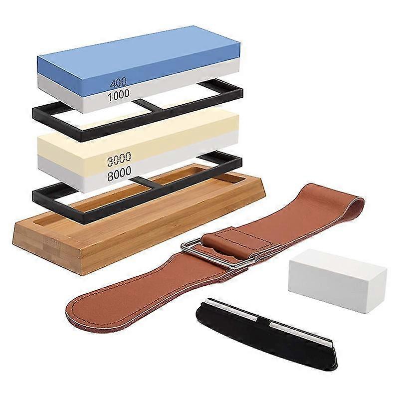 Sharpening Stone Whetstone Set 4 Side Grit 400/1000 3000/8000, Professional Whetstone, Knife Sharpe