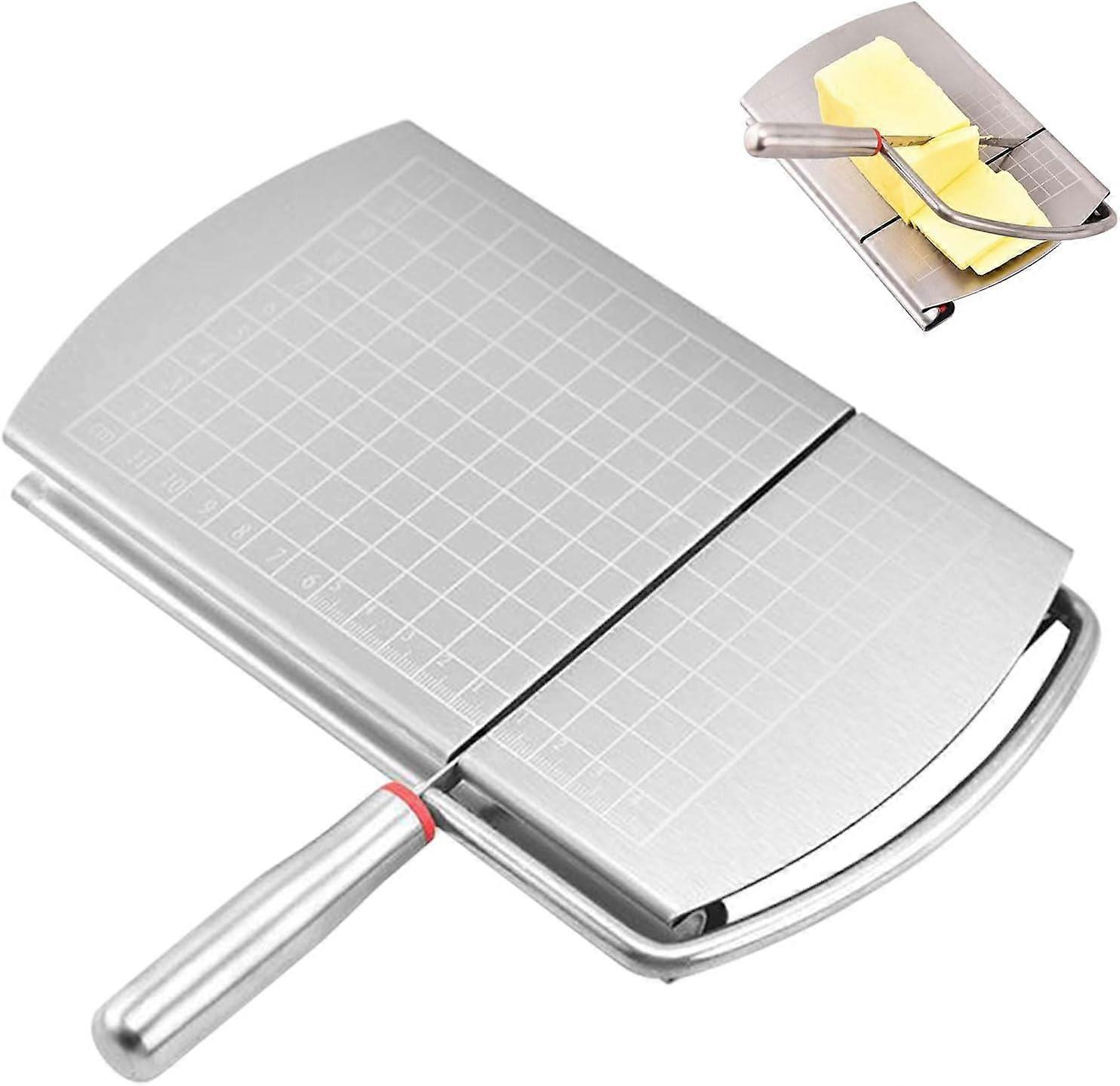 Cheese Slicer, Stainless Steel Cheese Cutter Cheese Slicer Cutting Board with Wire Cheese Slicer Handheld Cheese