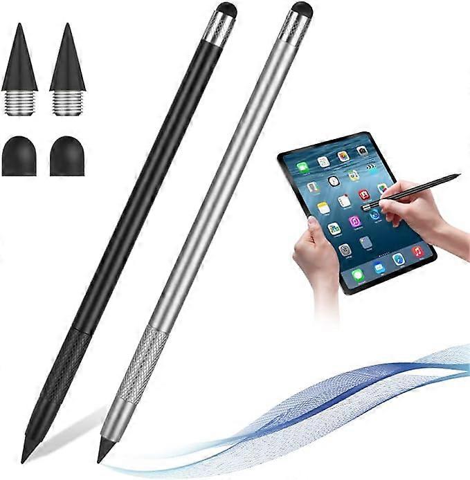 2 timeless pencils with touch screen 2 in 1, reusable timeless pencils with interchangeable tip
