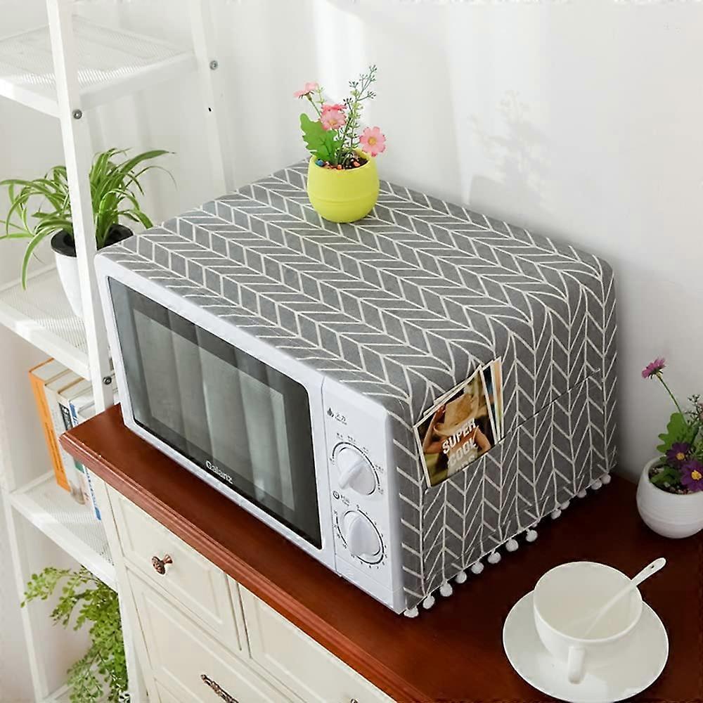 Microwave Oven Dust Proof Cover,Gray Arrow Pattern