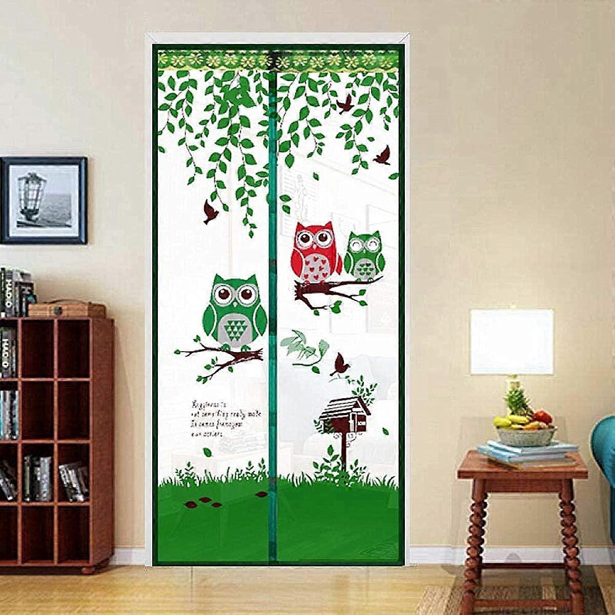 Magnetic Door Screen High Density Fly Bug Mosquito Mesh Curtain,Green