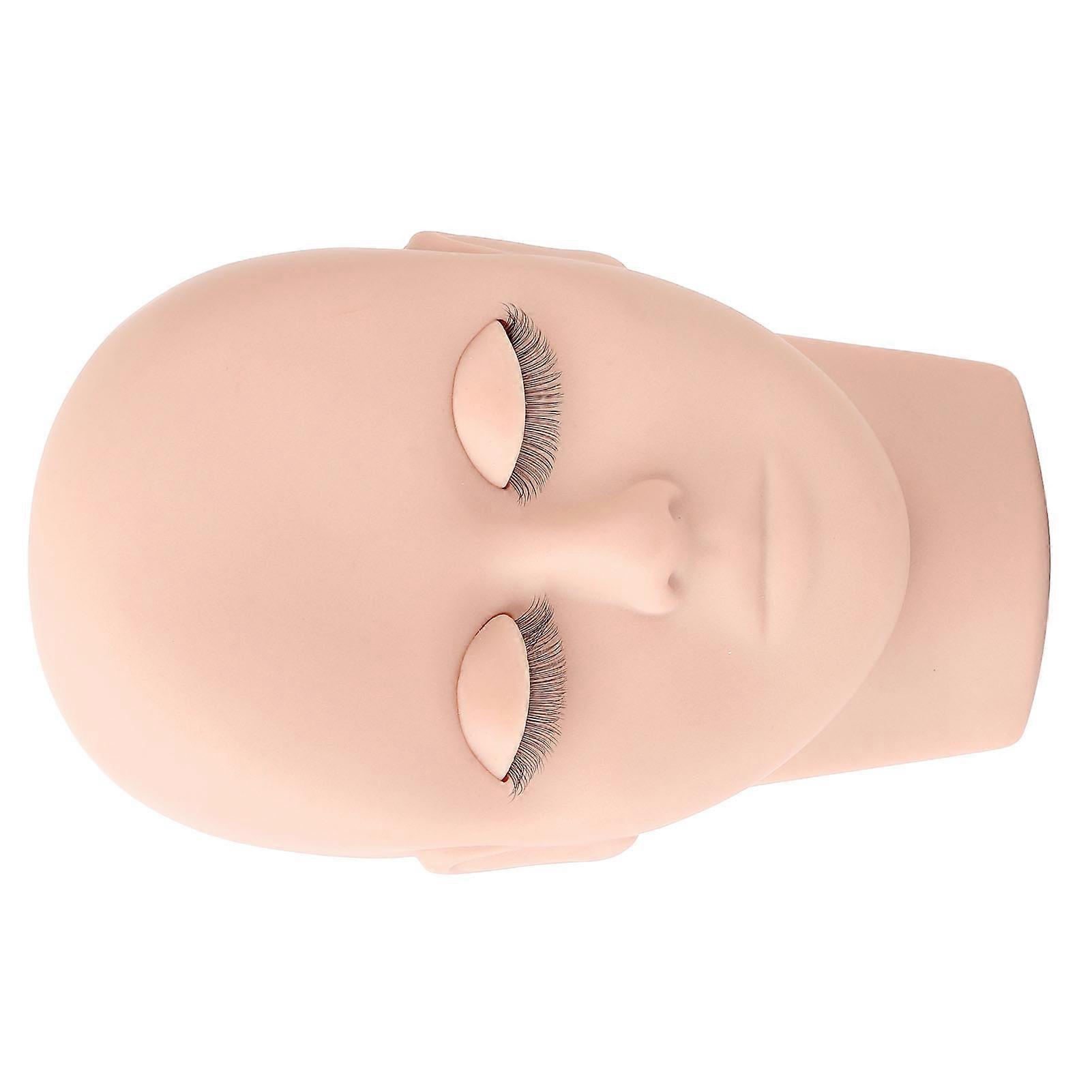 Eyelash Mannequin Head Double Laryer Eyelash Extension Removable Eyelids Makeup Practice Head Pink