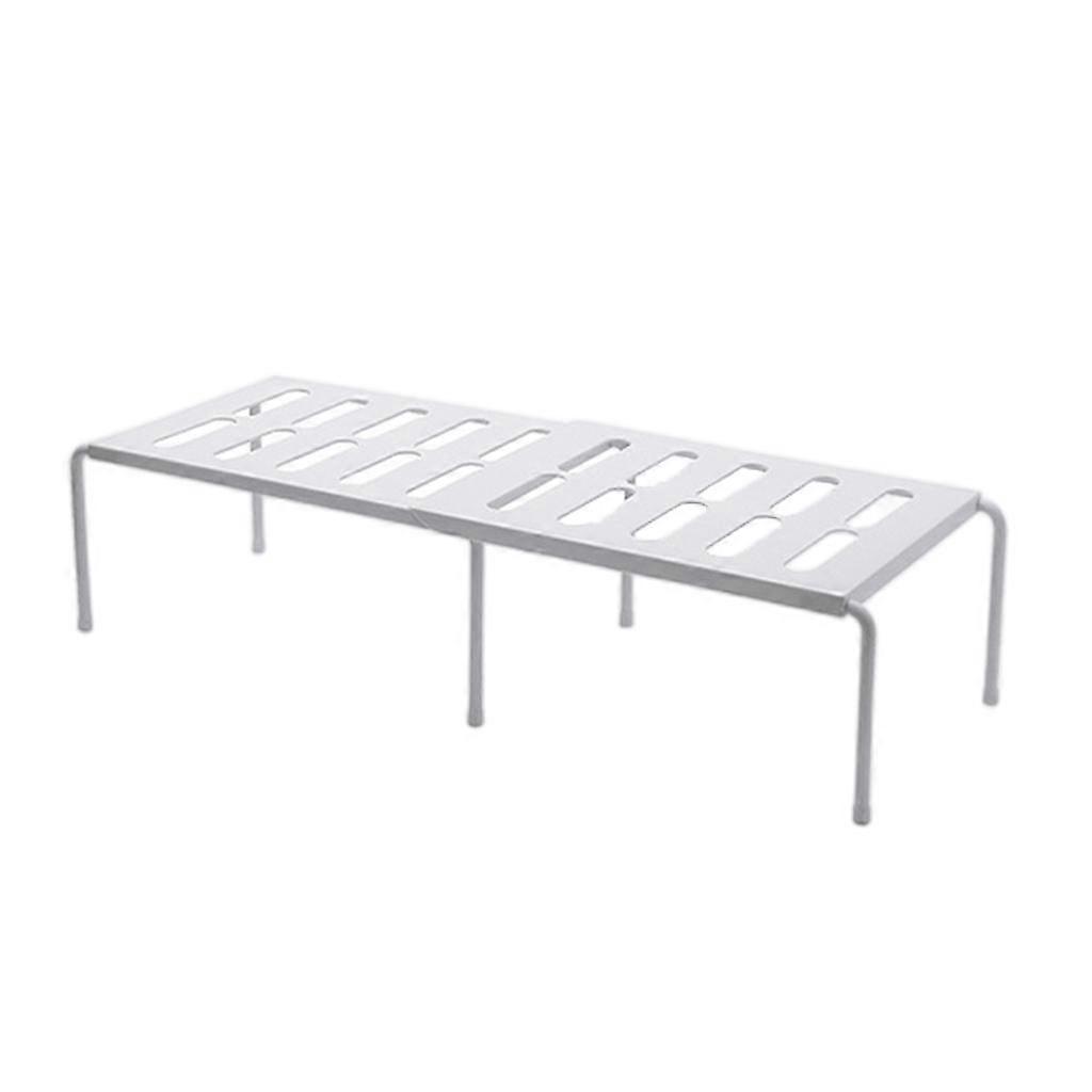 Expandable Storage Rack Anti-Skid Organizer Adjustable for Kitchen Tools White