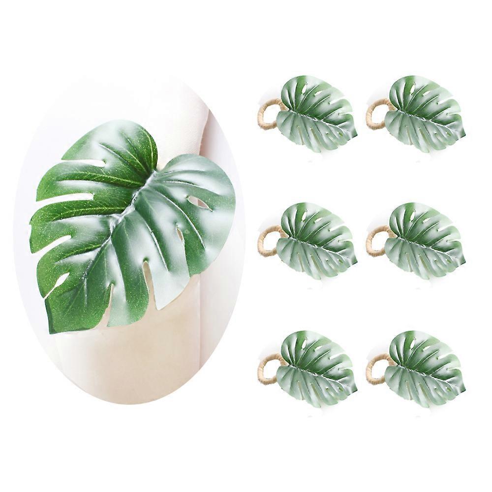 6pcs Lightweight Turtleback Leaves Napkin Buckles Unique Novel