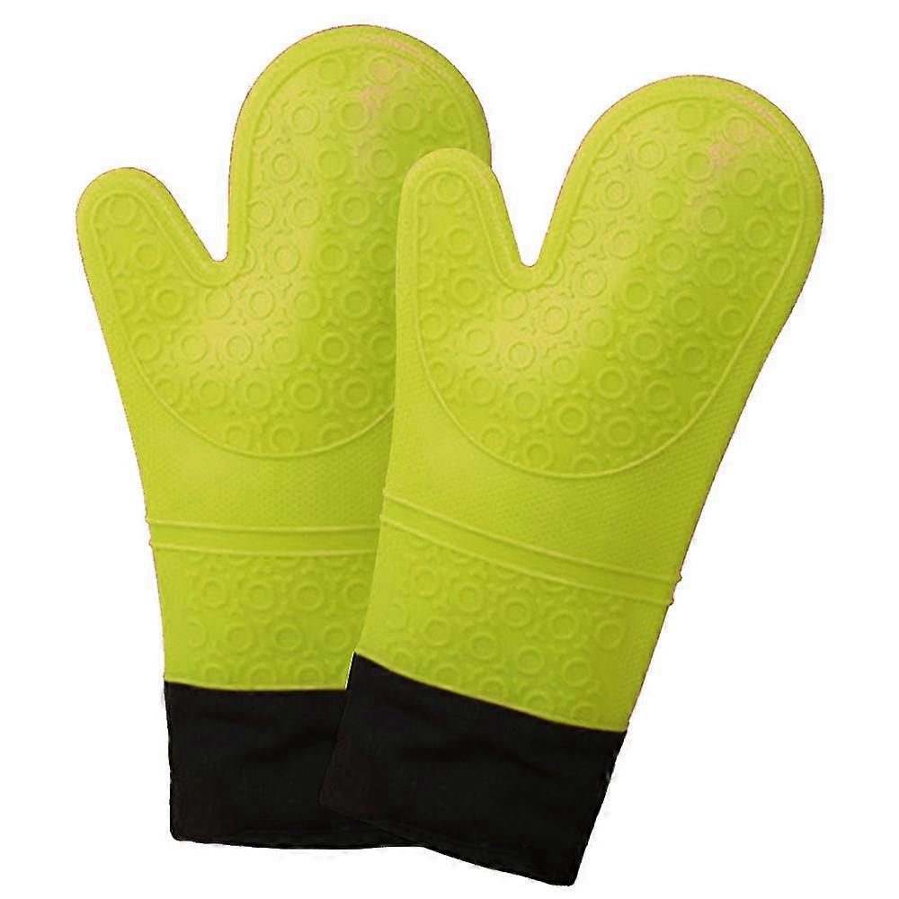 1 Pair Soft Non-slip Oven Gloves, Heat Resistant 500 Degree For Kitchen Cooking Grilling Microwave Protect Hands From Hot Surfaces