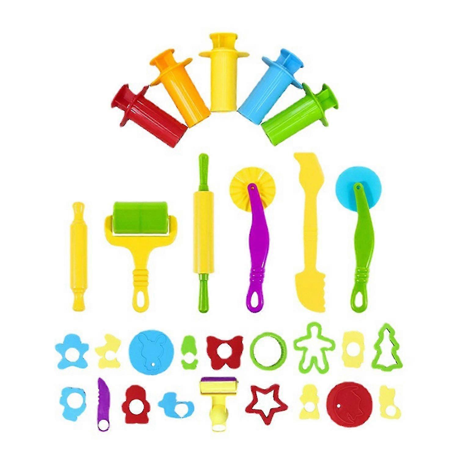 26 Pieces Play Dough Tools Playdough Accessories Set Various Plastic Molds Rollers Cutters Education