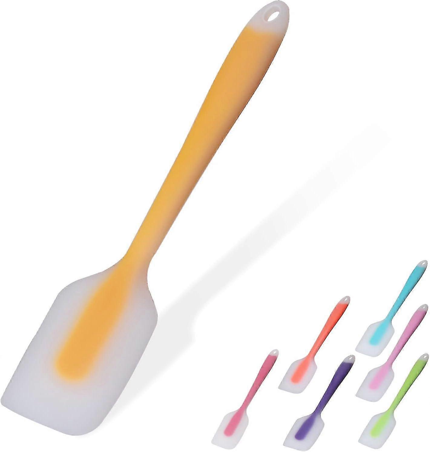 ملعقة سيليكون ، ملاعق للطبخ 450f مقاومة للحرارة ملاعق مطاطية غير ملحومة أواني مطبخ سيليكون غير لاصقة للطبخ ، الخبز (أصفر)