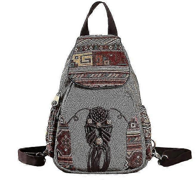 女性用 バッグ バックパック リュックサック レトロ スモールバッグ スモールバックパック トラベルバッグ ライトグレー