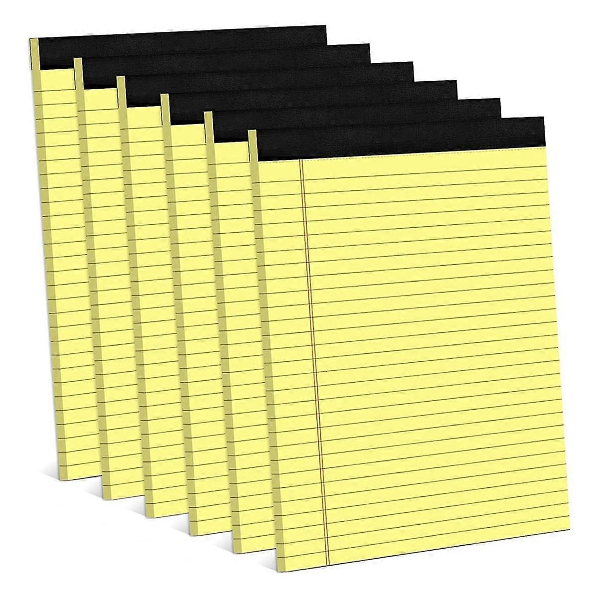 6 paczek żółtych notesów 8,5 x 11,75 cala Wąskie notesy w linię w linie Żółte podkładki papierowe Notatnik w linijkę College