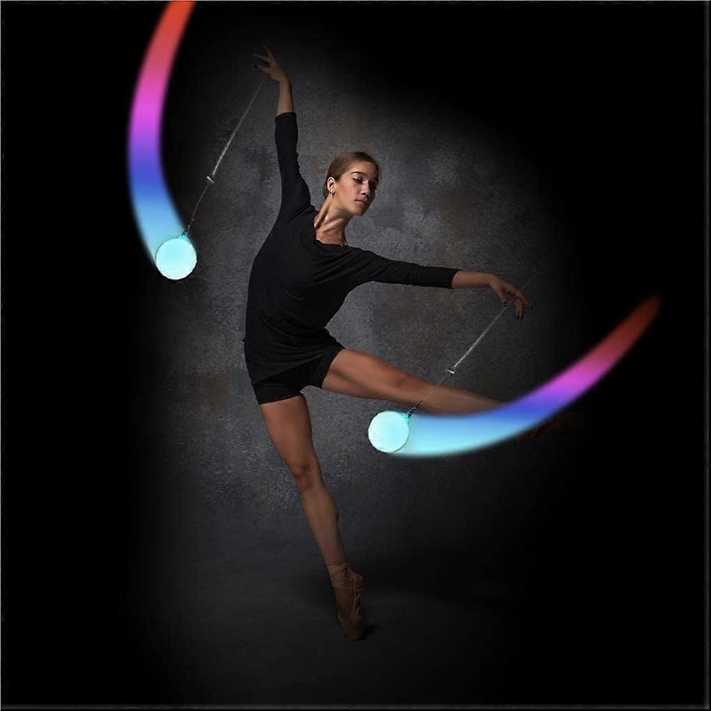 2pcs LED Poi Balls Glow with LED Lights for Beginners and Professionals, High Strobe Spinning Ball for Kids and Adults