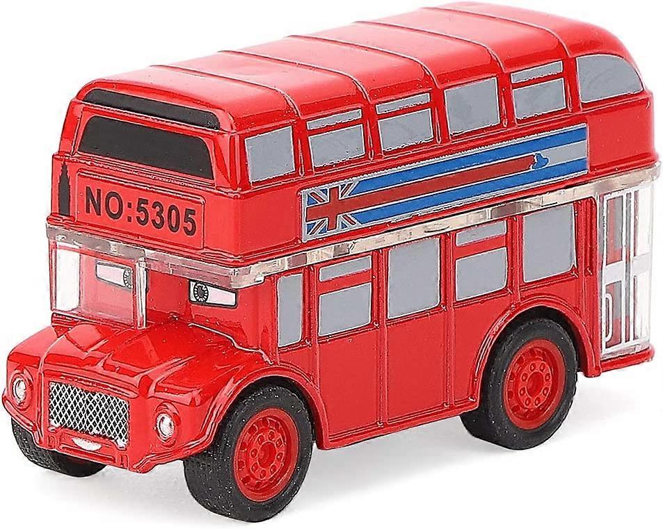 Baby Pull Back Alloy Bus Model Toy Alloy Vehicle Bus Model High Simulation Interactive Learning Toy Gift for Children Kids (Red)