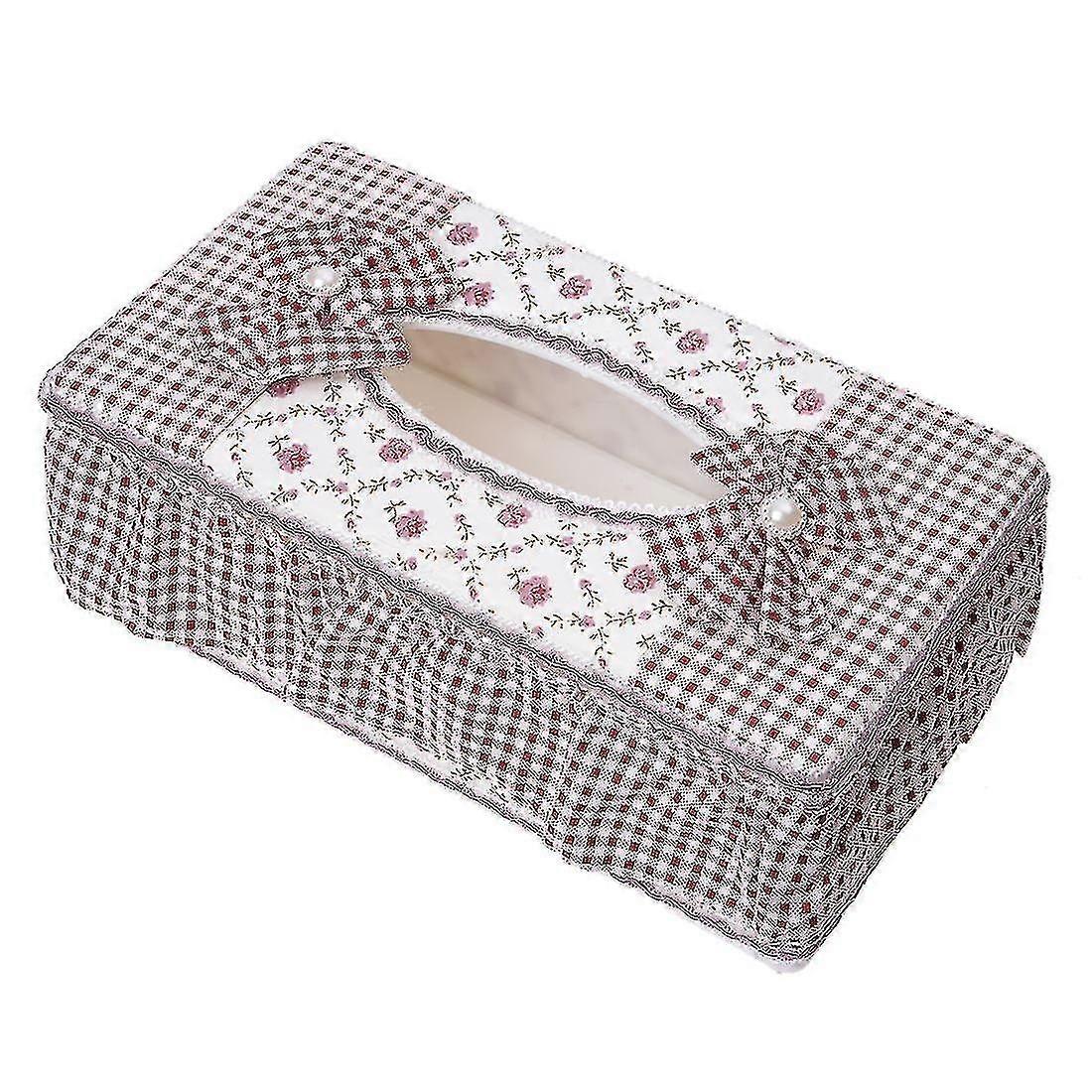 Pastoral Style Rectangle Tissue Box Paper Holder - Floral Pattern PXCL