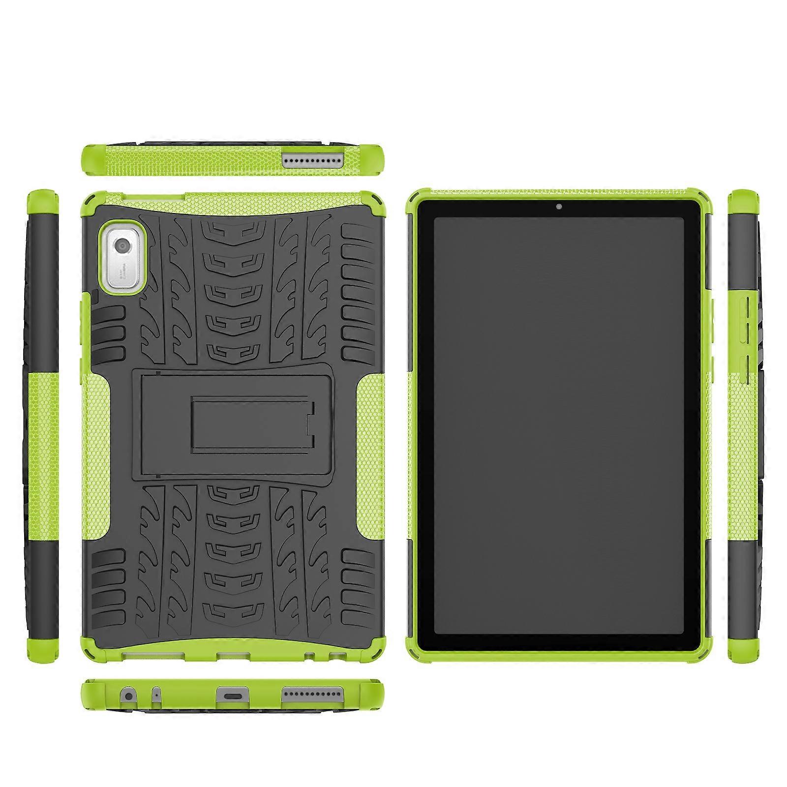 Tablet Case For Lenovo Tab M9 Tire Texture TPU + PC Tablet Case with Holder(Green)