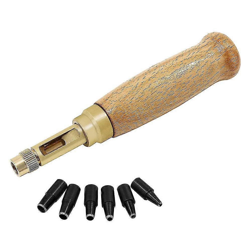 1pcs Leather Screw Punch And 6pcs Tips,1.5-4mm,Replaceable For Sewing,Leather,Paper