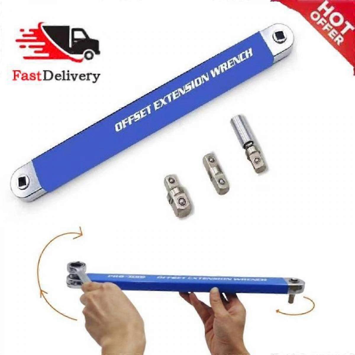 Offset Extension Wrench, 15.4in Pro Zero Offset Multifunctional Extension Wrench