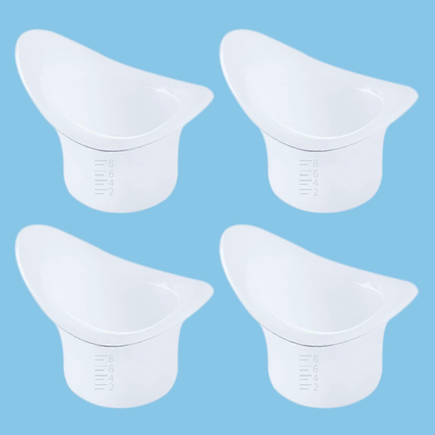 שטיפת עיניים 8 מ"ל 4 חלקים לשימוש חוזר, אמבט עיניים מסיליקון, כוסות שטיפת עיניים ניידות, כוסות סומק עיניים, לנסיעות וניקוי עיניים יעיל