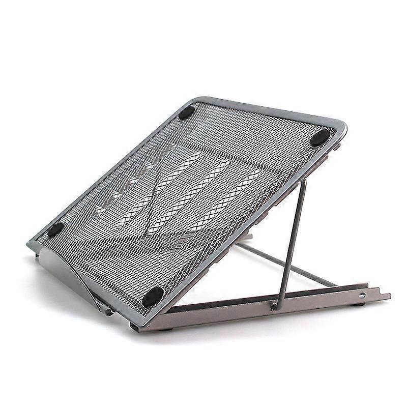 Mesh Ventilated Adjustable Laptop Stand Multifunctional Foldable Flat iPad Stand,Grey