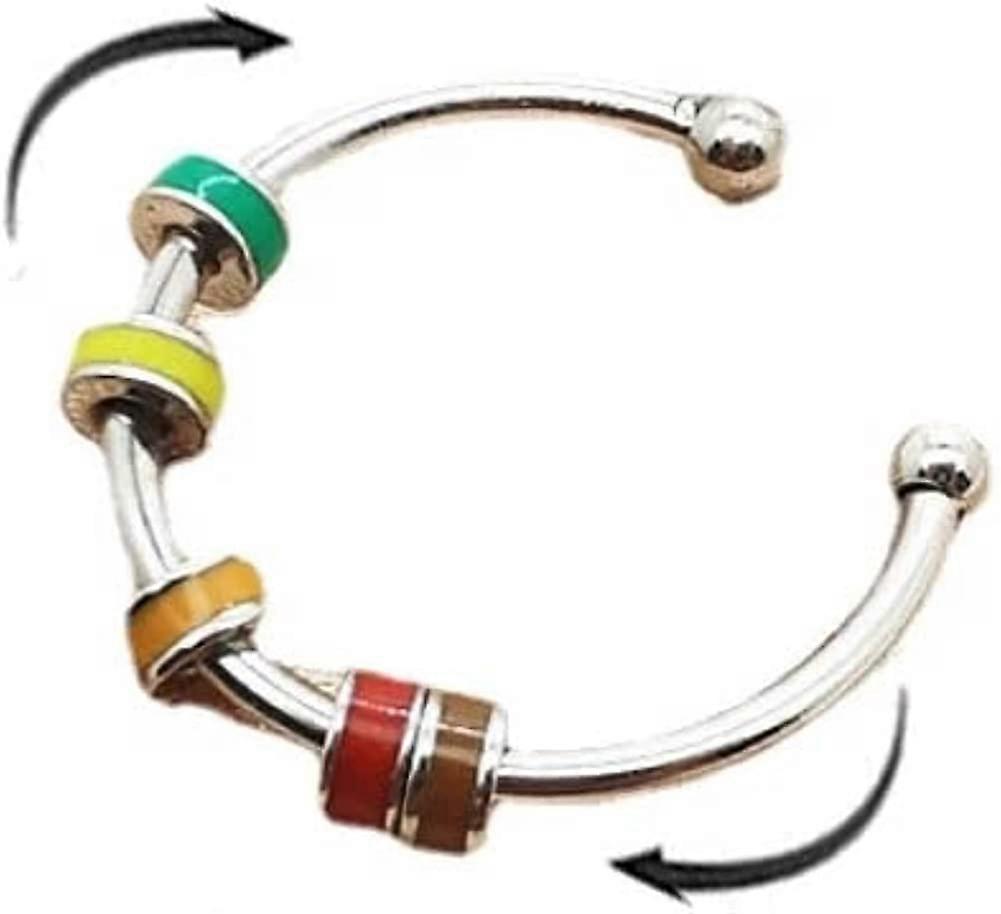 Fidget Ringar För Ångest För KvinnorUnti-Ångest Rostfritt Stål Spinner Justerbar Pärla Färgrik Emalj Estetisk Söt Läckert Mode Ringar För Tonåring Gi