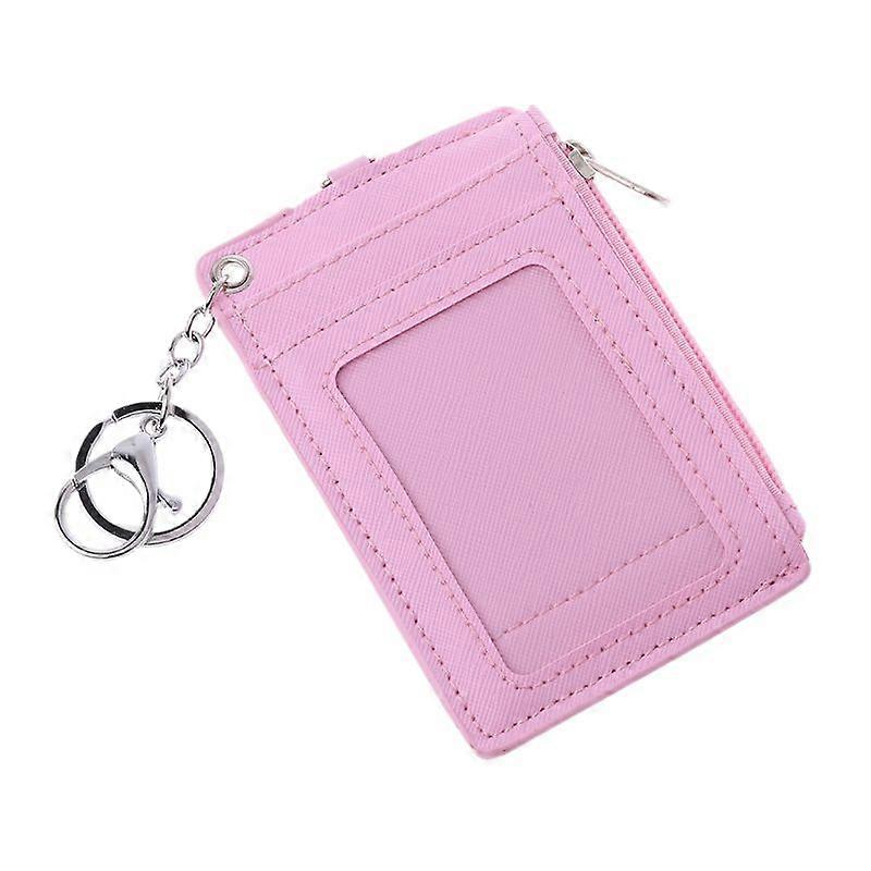 THINKTHENDO Portable Leather Business ID Card Credit Badge Holder Coin Purse Wallet Keychain