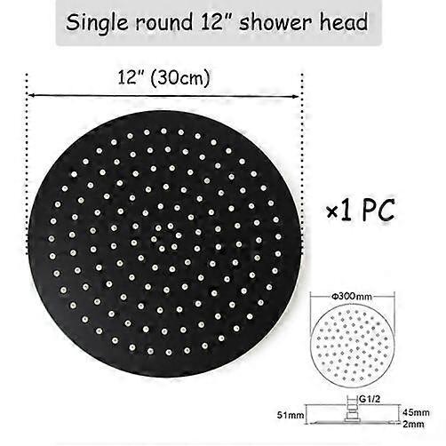 Stainless steel Black Bathroom Ultrathin 2 mm Rain Shower Head 8/10/12 Inch Wall & Ceiling Square & Round Rainfall Shower head