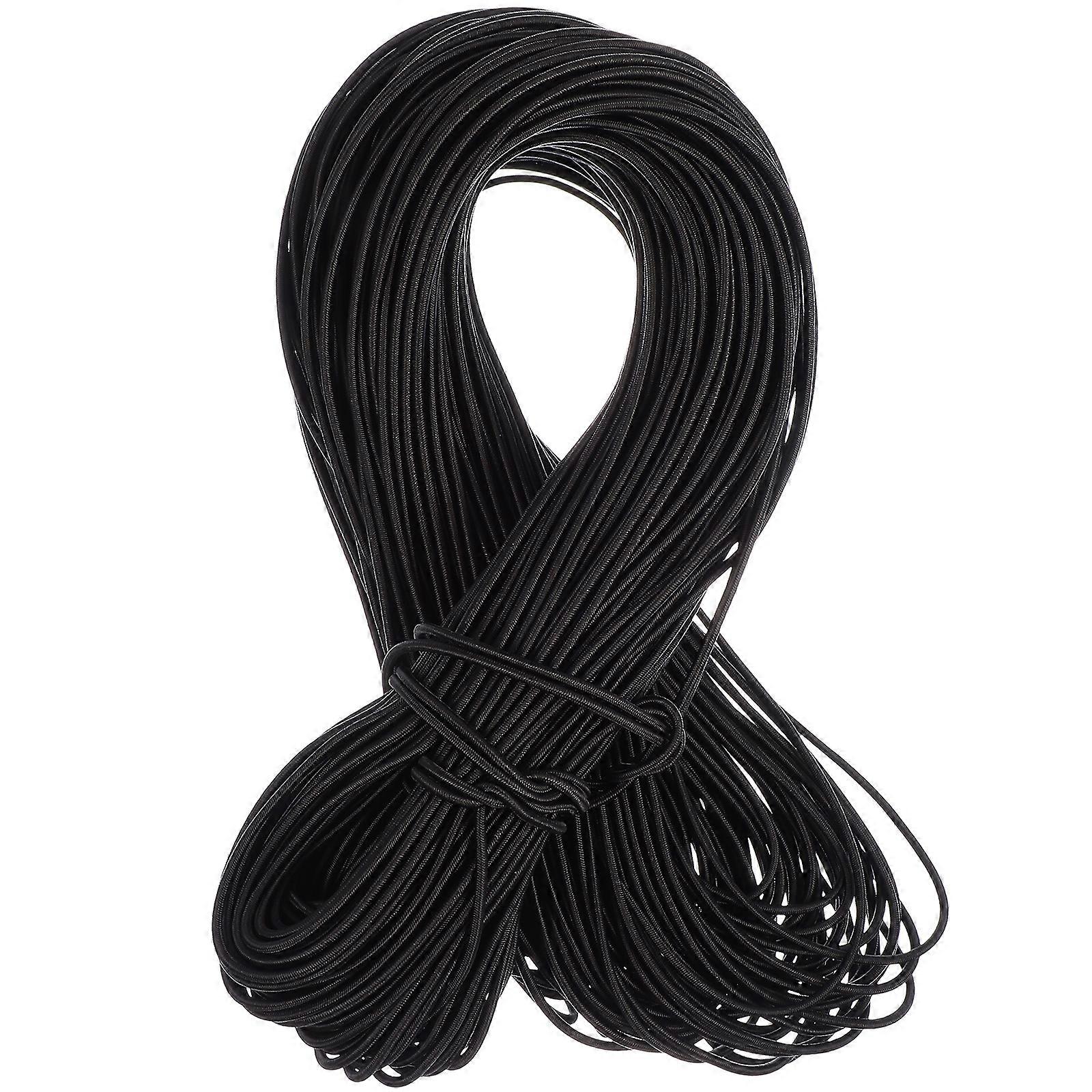 Black 100M Round Ribbon String Elastic Band Stretch Cord DIY Accessories for Mask Making -2.5mm