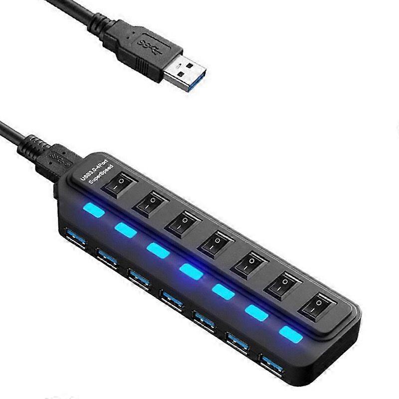3.0usb 7 Port Hub Hub Splitter One Drag Seven Extender Independent Key Switch