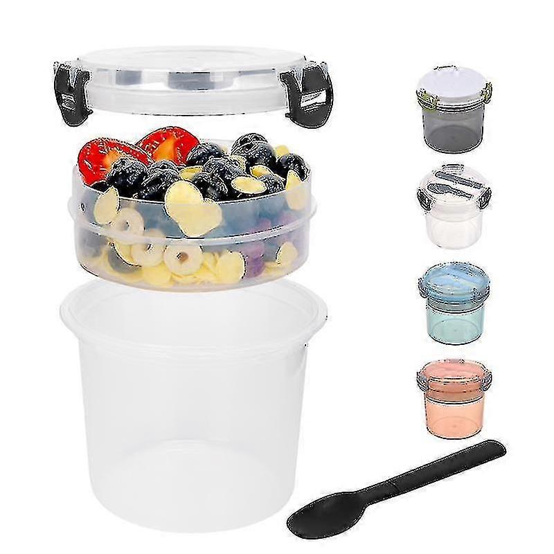 Small Cereal Cups With Lids Yogurt And Cereal Tumbler Clear Portable Oatmeal Container With Spoon And Forks Leak Proof Tumblers