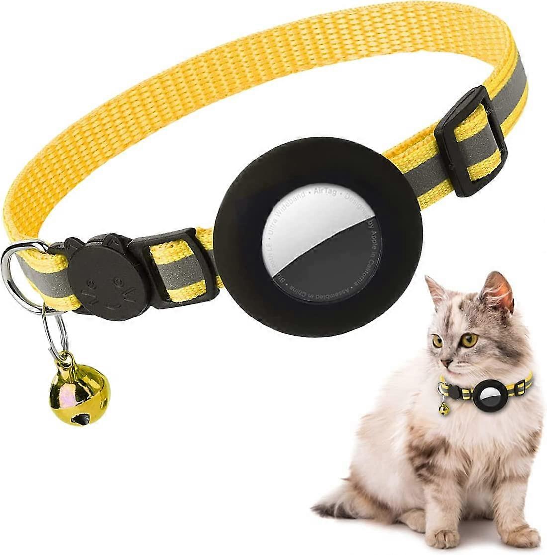 Airtag Cat Collar, Reflective Kitten Collar Breakaway with Airtag Holder, 0.4 Inches in Width
