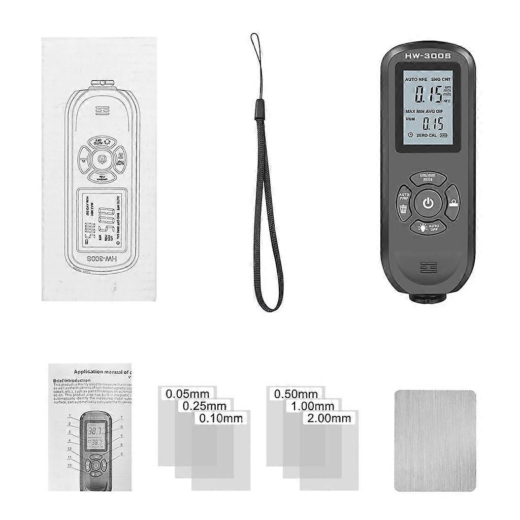 Coating Thickness Gauge Digital Paint Depth Gauge Meter Automatic Calibration