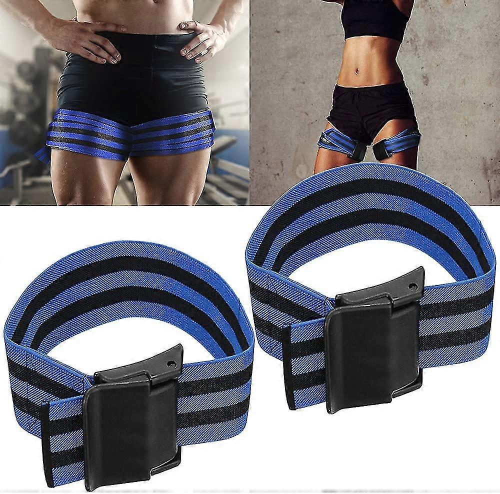 Blood Flow Restriction Bands, Arms & Legs & Booty Workout, Occlusion Training Bands(2 Pack Blue)